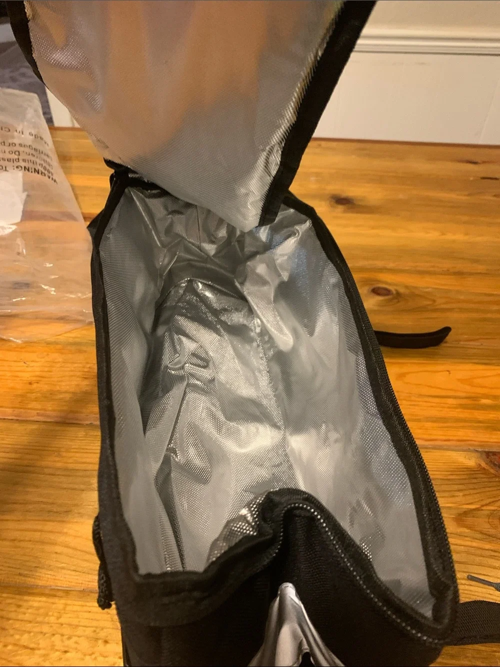 Source Unknown Black Insulated Bicycle Rear Rack Tote with Front Zipper Pocket